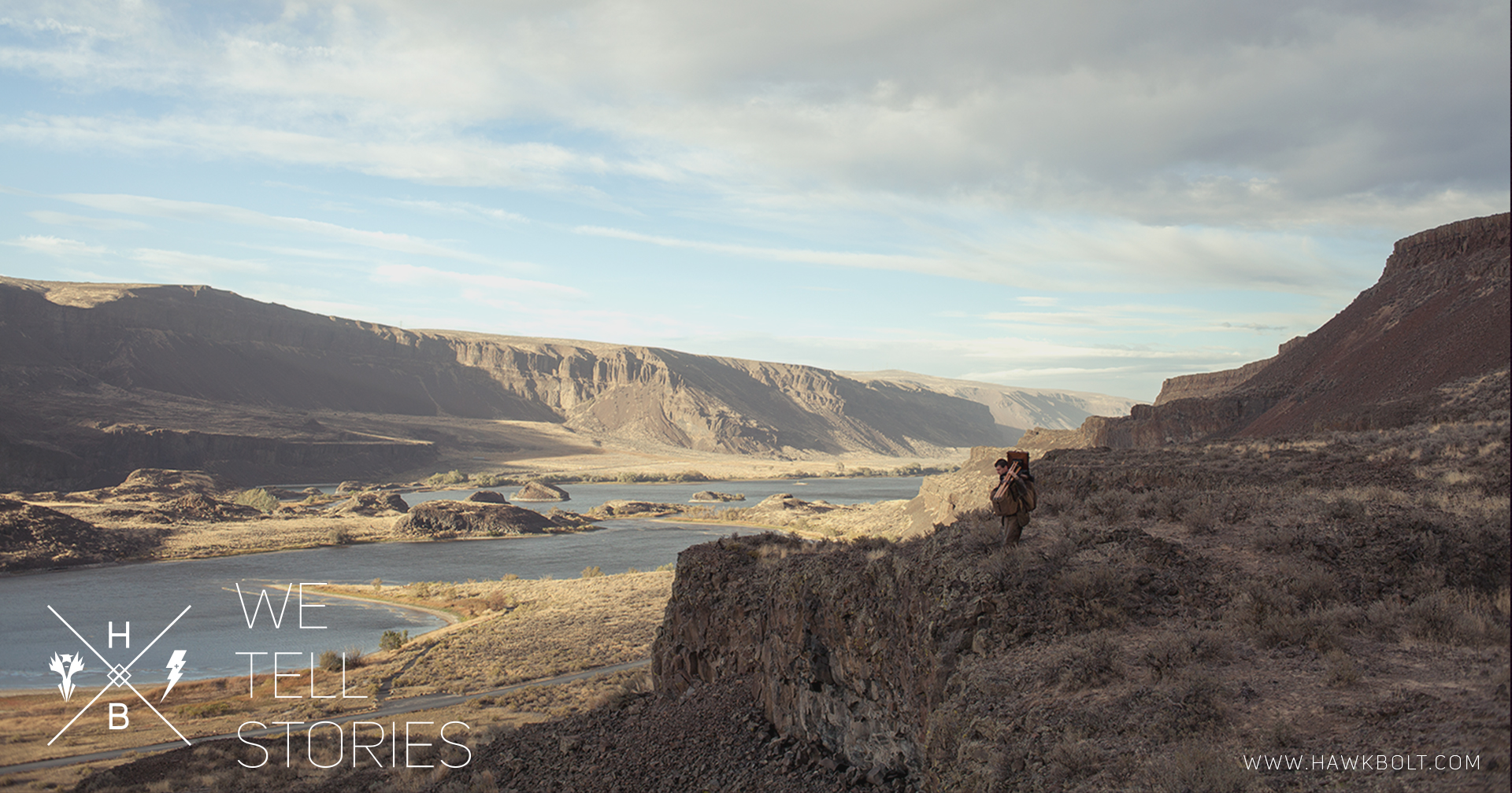 HawkBolt video production display ad design mockup