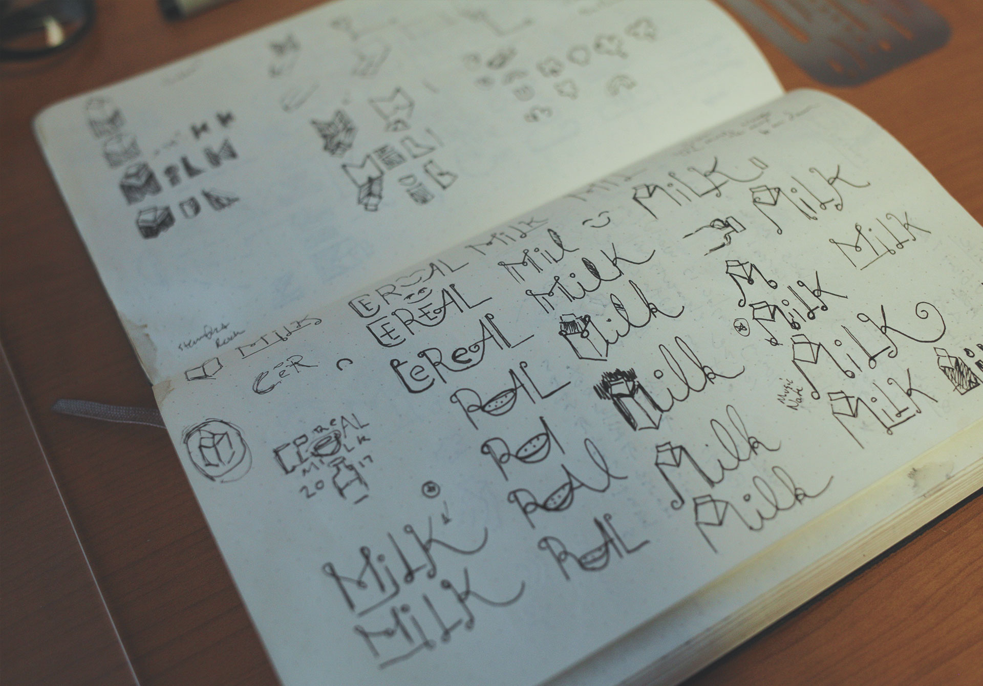 cereal milk logo sketch mockup