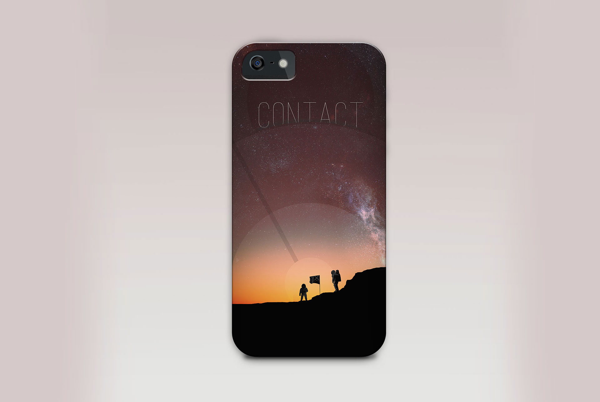 space walk exploration design phone case mockup